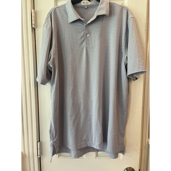 Peter Millar Summer Comfort Striped Golf Performance Polo Men XL Preppy Money - Picture 1 of 8
